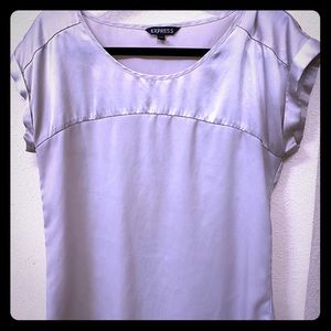 Express Beige Short Sleeve Blouse
